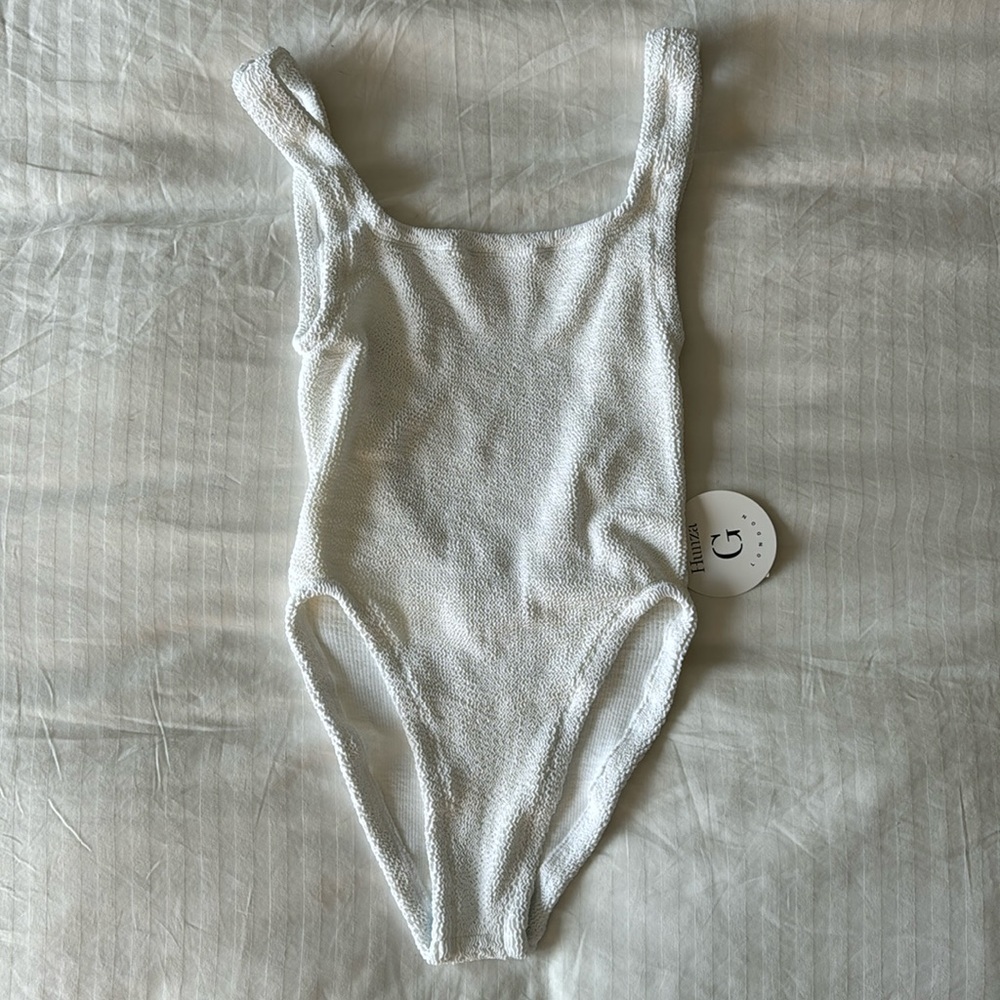 Hunza G - Square Neck White One Piece